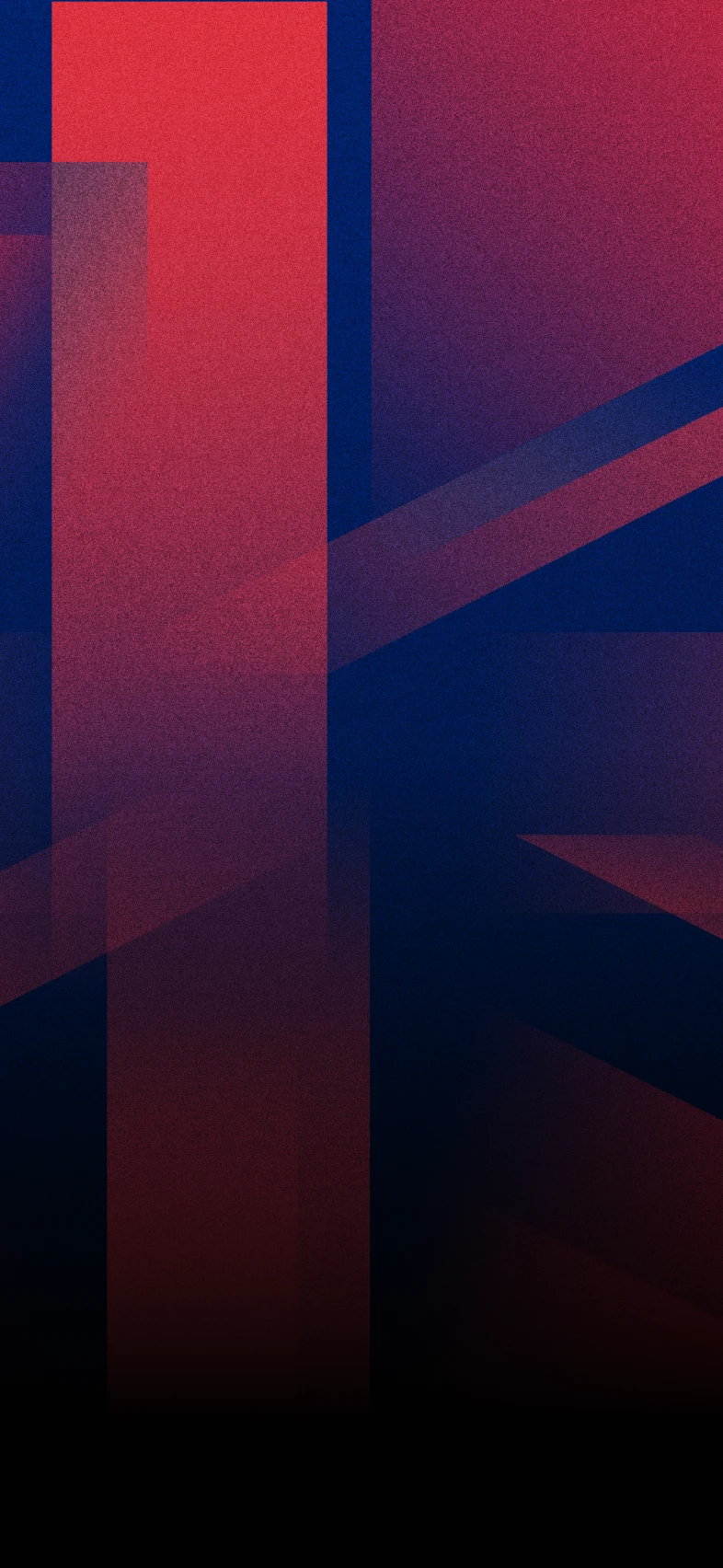 Abstract art with overlapping geometric shapes in red and blue, creating a dynamic and layered composition.